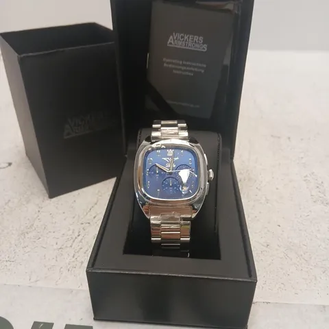 VICKERS AND ARMSTRONG VULCAN STEEL BROWN WATCH – STAINLESS STEEL BRACELET