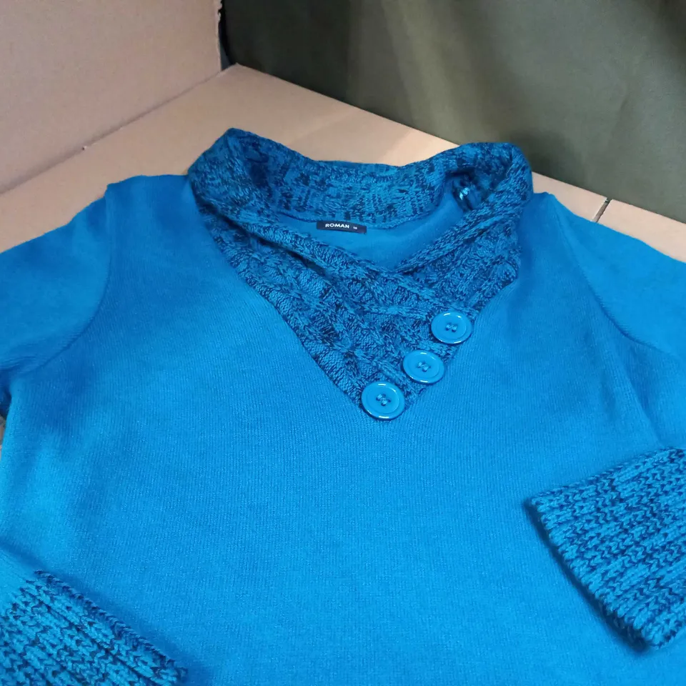 ROMAN TEAL MARL SOFT KNIT JUMPER - SIZE 18