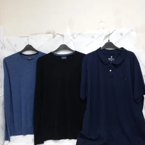 APPROXIMATELY 15 HOWICK PIECES OF CLOTHING TO INCLUDE POLOS, RUGBY SHIRTS, AND TEES ETC.