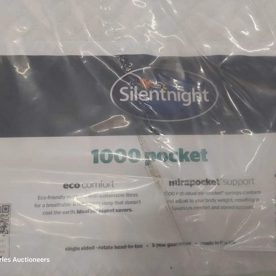 QUALITY BAGGED SILENTNIGHT 4'6" DOUBLE 1000 POCKET MATTRESS 