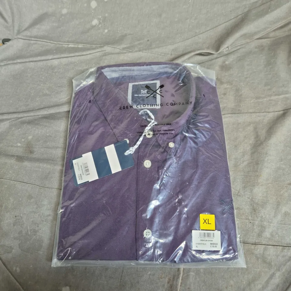 CREW CLOTHING COMPANY SLIM FIT OXFORD SHIRT – PURPLE, UK XL