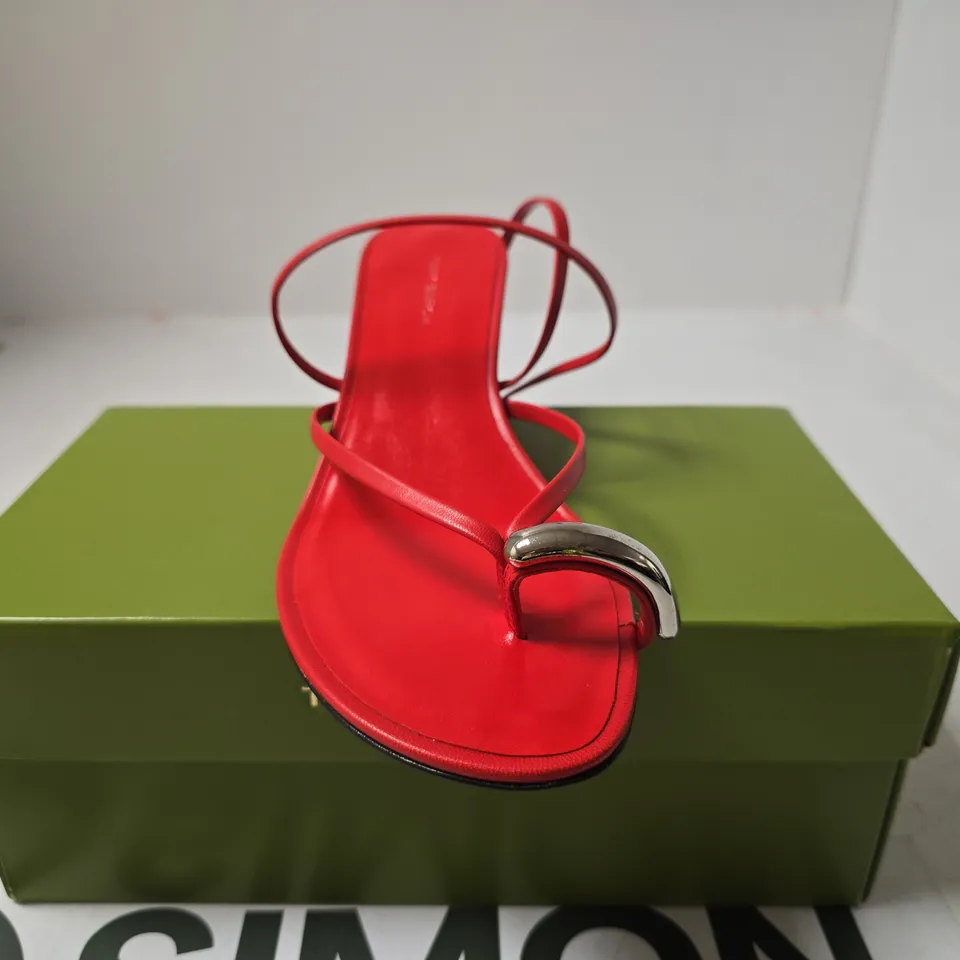TORY BURCH RED LEATHER SHOES – STRAPPY HEELS USA SIZE 6.5 BOXED
