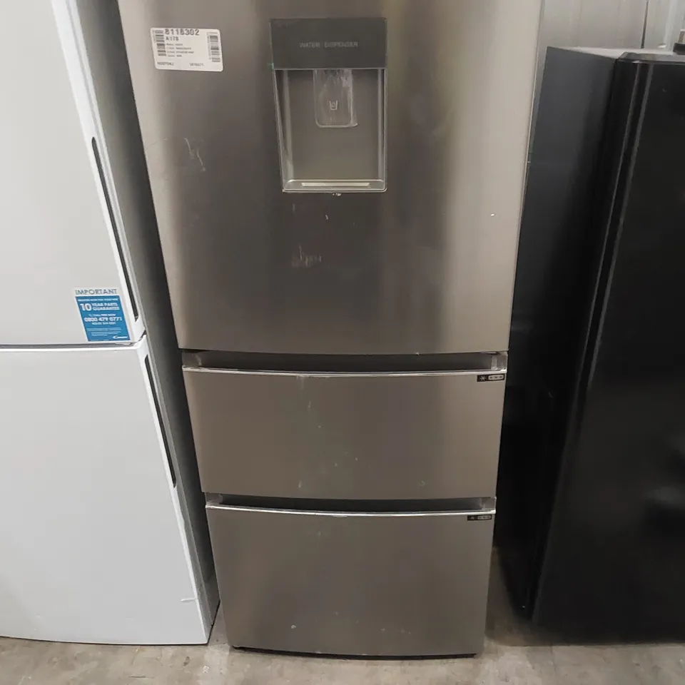 HAIER HTR3619FWMP 345 LITRE 70/30 FREESTANDING FRIDGE FREEZER STAINLESS STEEL - UNPROCESSED RAW RETURN 