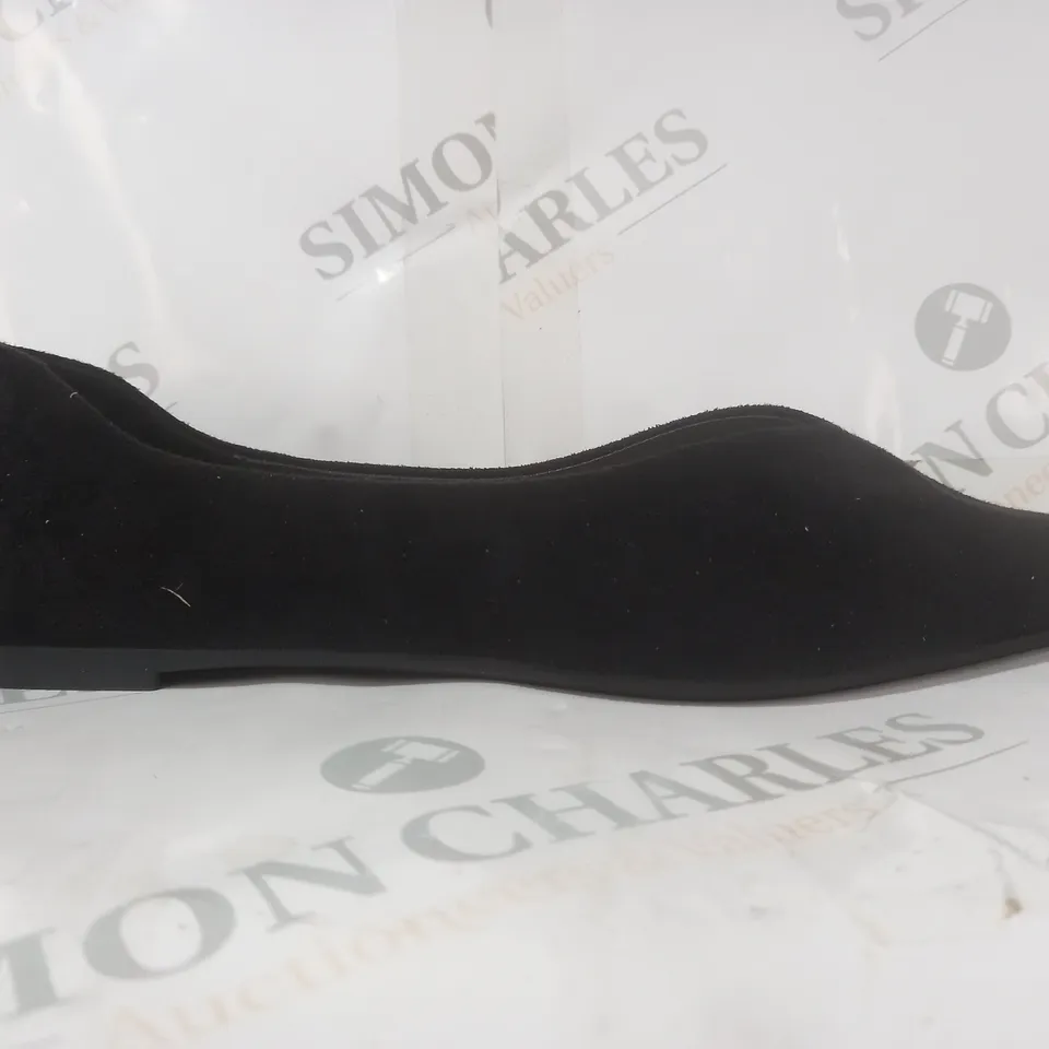 BOXED PAIR OF A & MIAO SLIP-ON SHOES IN BLACK EU SIZE 42