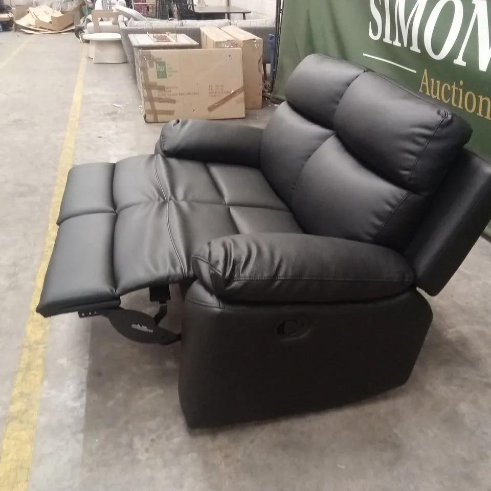 EDISON 2 SEATER LUXURY FAUX LEATHER MANUAL RECLINER SOFA RRP £649