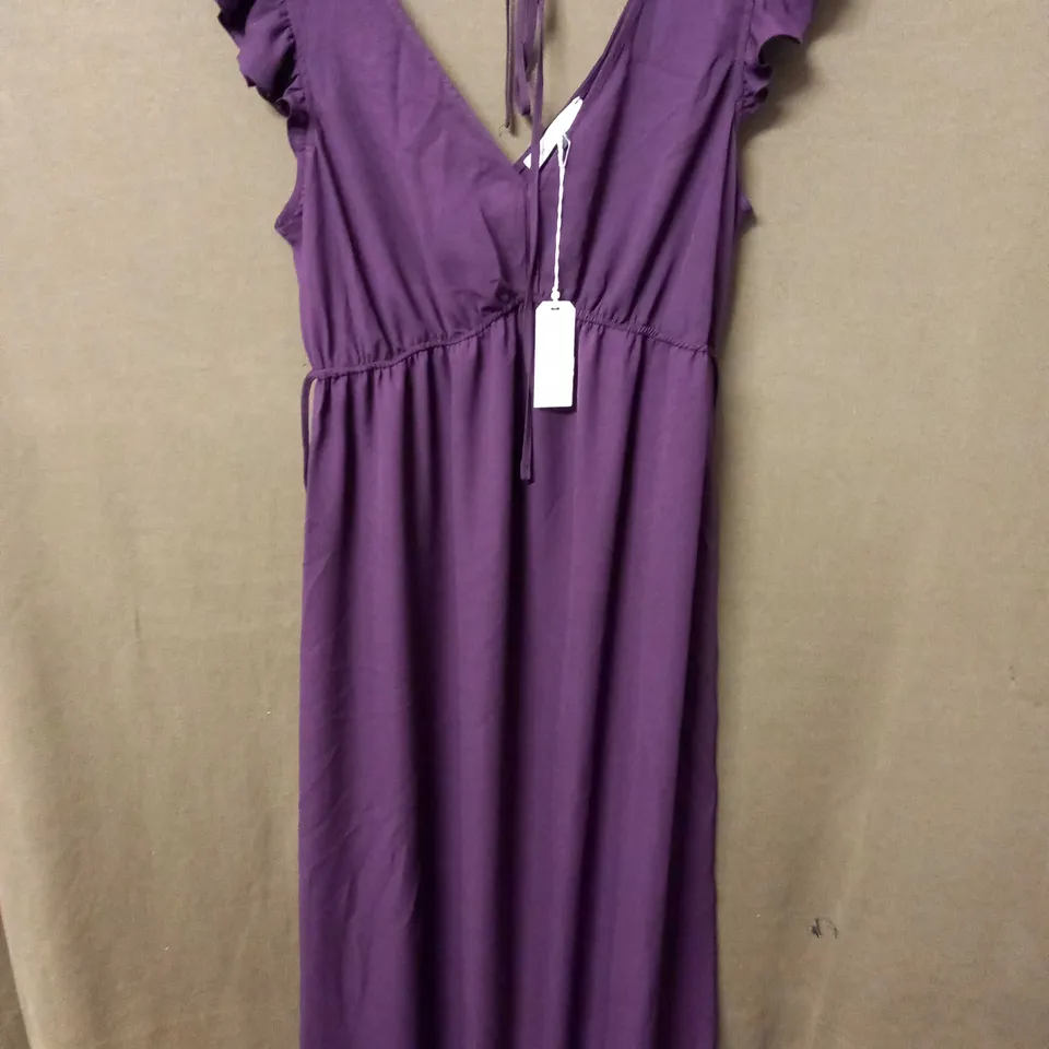 MAISON DE NIMES V-NECK MIDI DRESS IN PLUM - LARGE