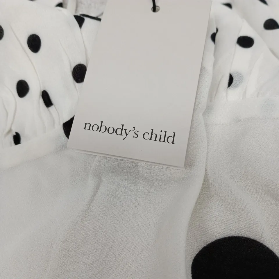 NOBODY'S CHILD DANI MIDAXI DRESS – WHITE WITH BLACK POLKA DOTS, UK 14 (EU 42)