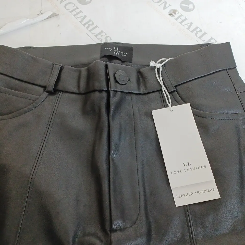 LOVE LEGGINGS LEATHER TROUSERS - UK 10