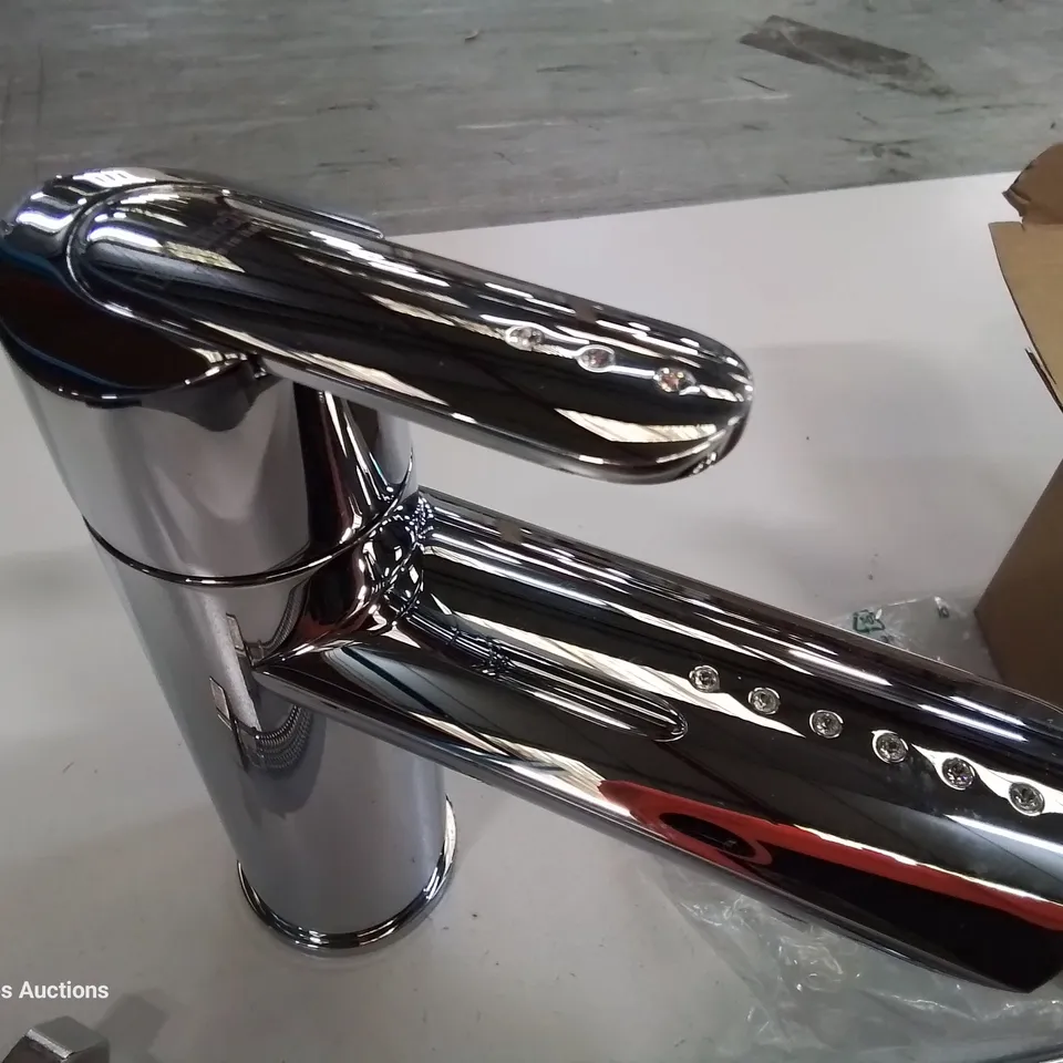 BOXED BIANCHI DREAM CRISTAL CHROME SINGLE LEVER LAVABO MIXER WITH POP UP WASTE