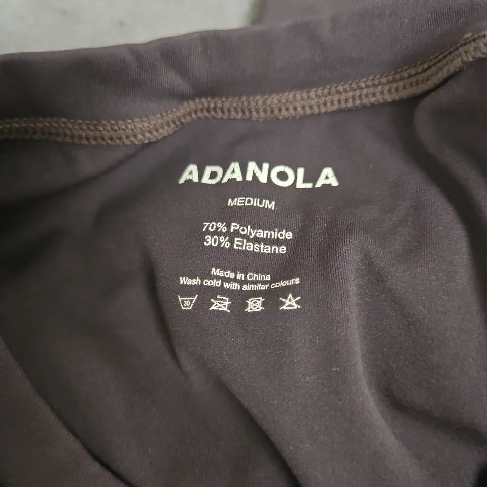 ADANOLA LONG SLEEVE TOP – DARK BROWN, SIZE MEDIUM