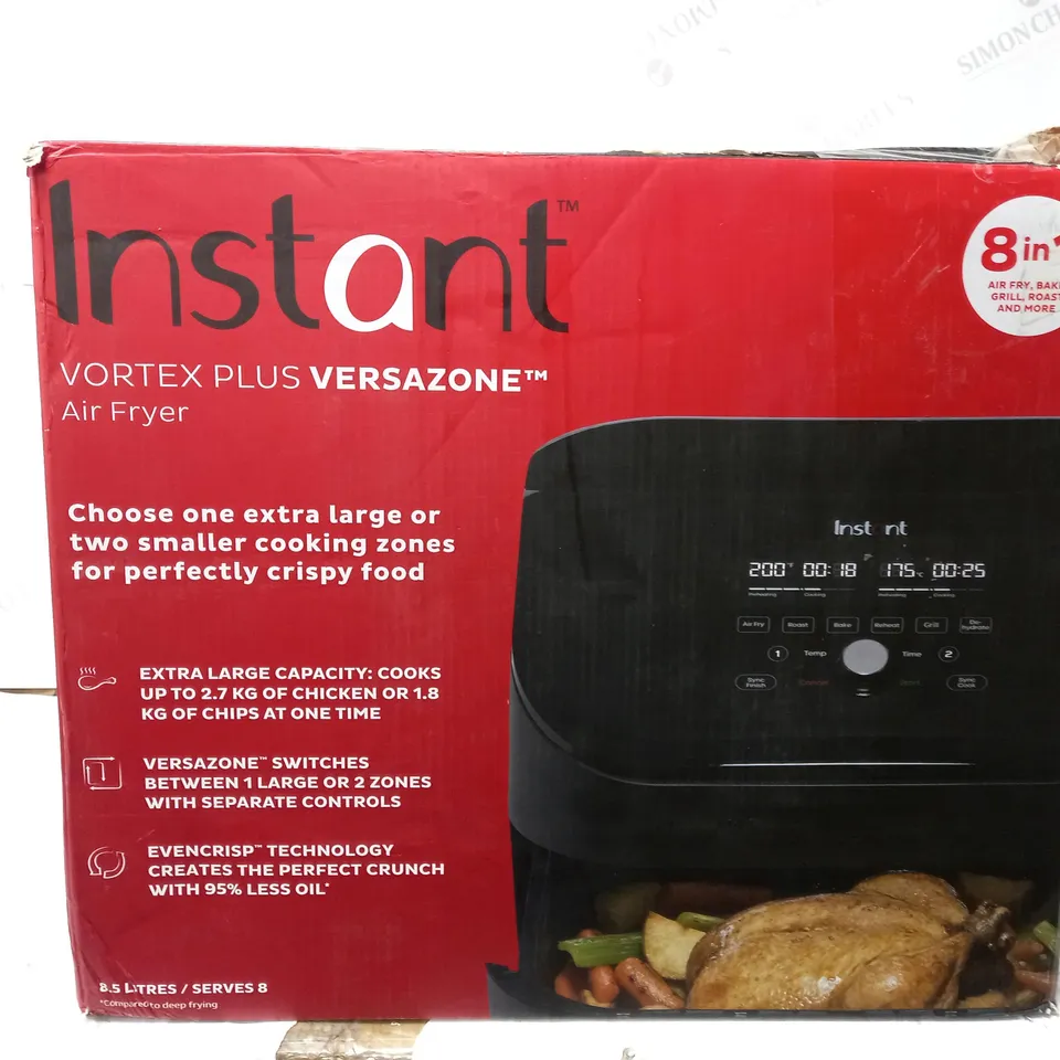 BOXED INSTANT VORTEX PLUS VERSAZONE AIR FRYER AFB9002BK