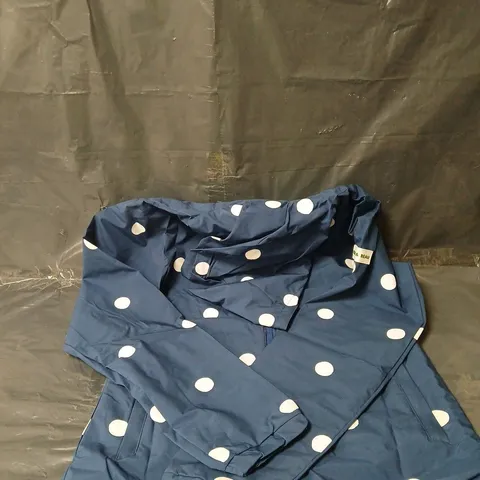 HOLLY & BEAU COLOUR CHANGING SPOT RAINCOAT – WOMEN'S XS, NAVY WITH WHITE POLKA DOTS