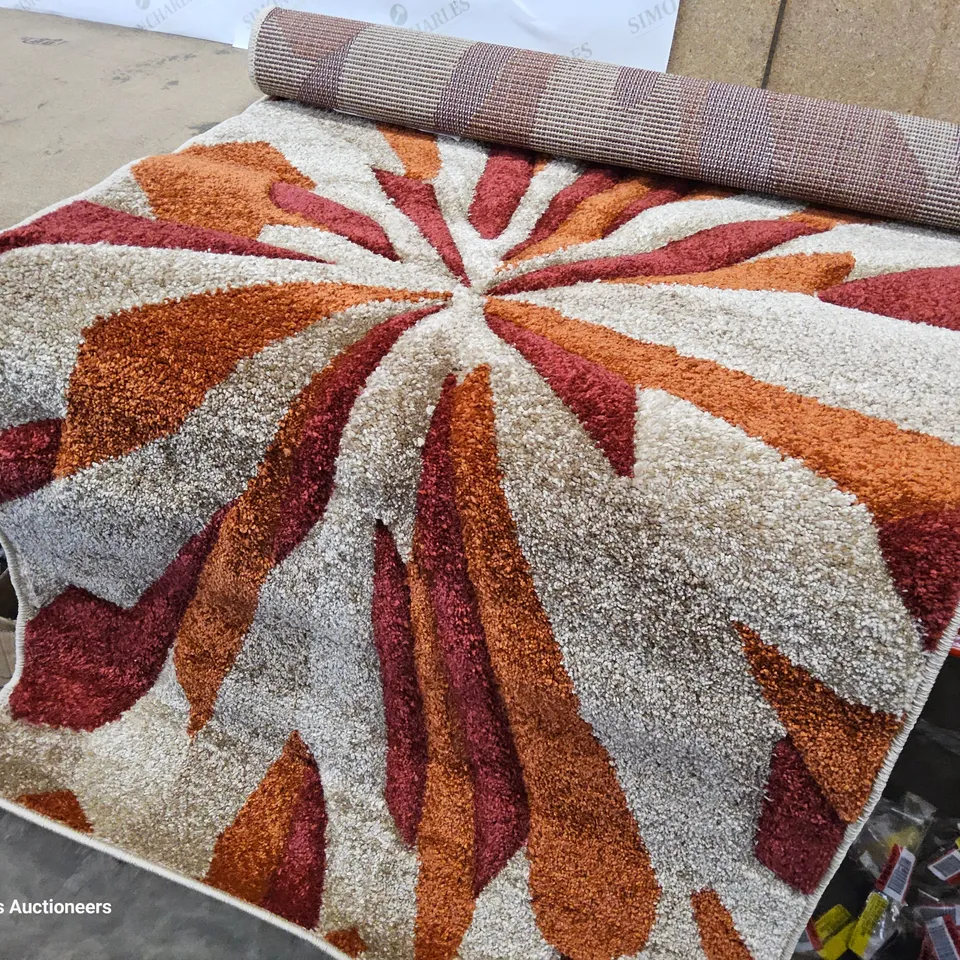 TRISHELLEFLATWEAVE TERRACOTTA/ BEIGE RUG 80 × 150