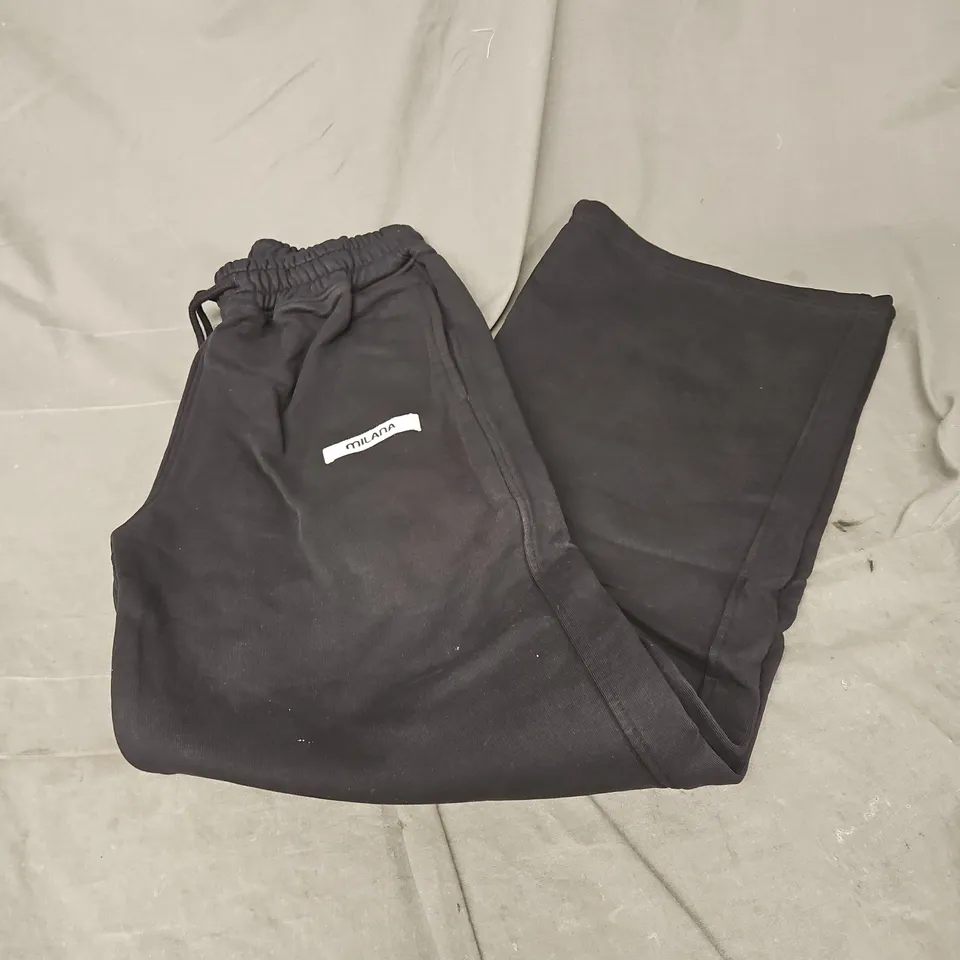 MILANA STUDIOS CORE WIDE SWEATPANTS IN BLACK SIZE S
