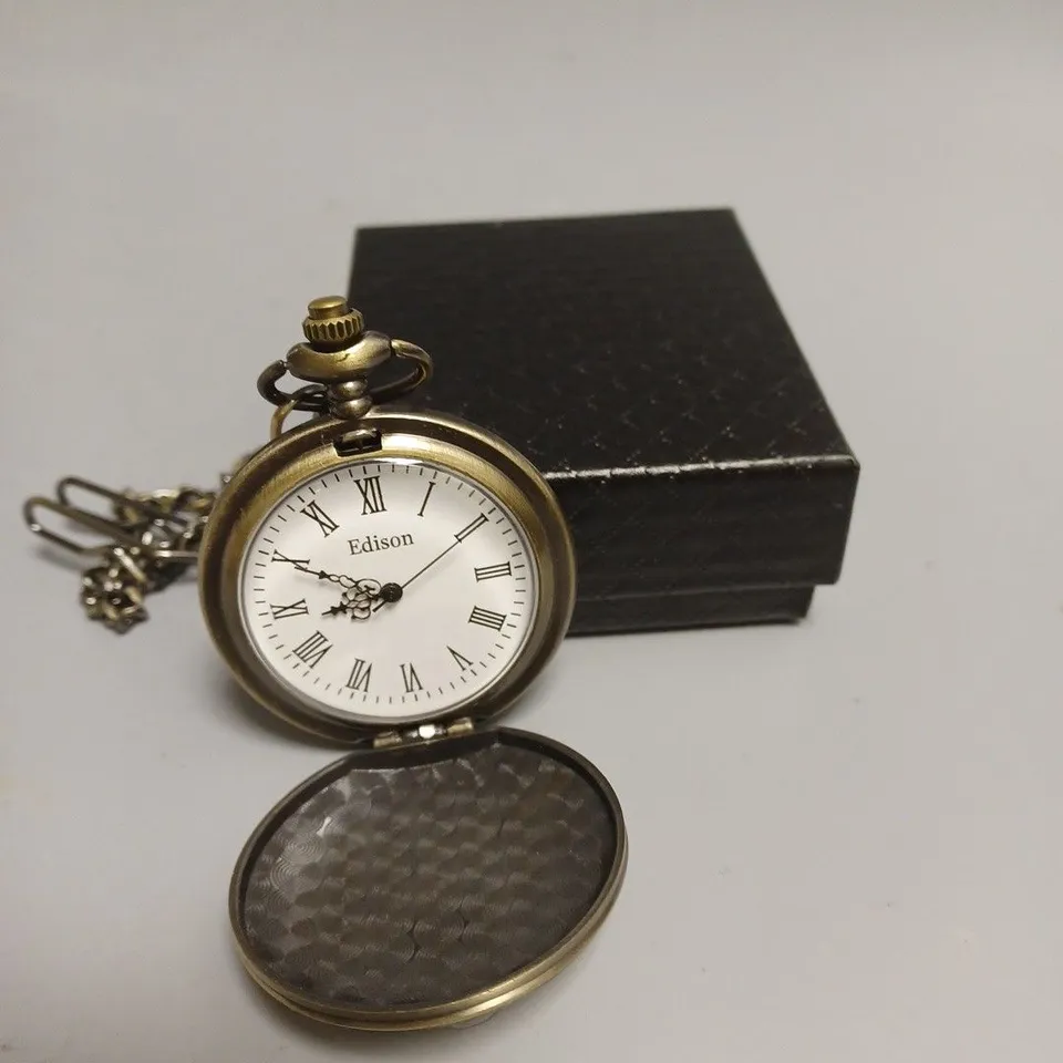 MENS EDISON POCKET WATCH WITH CHAIN