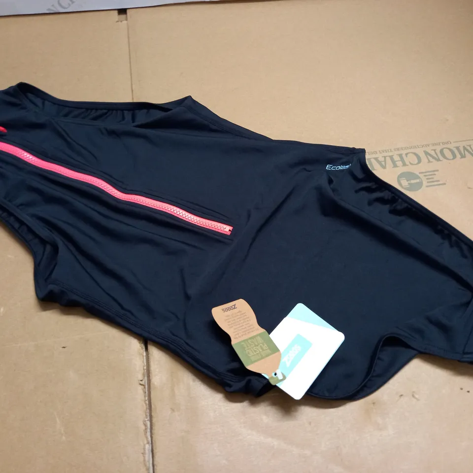 ZOGGS CABLE ZIPPED HI-NECK WOMENS SWIMSUIT - UK 10