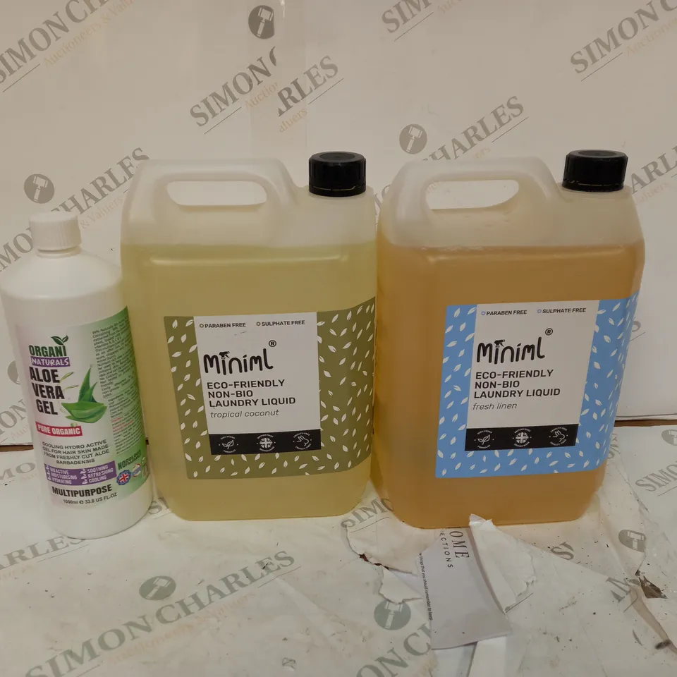 2 X MINIML ECO FRIENDLY HAND SOAP & ORGANI NATURALS ALOE VERA GEL - COLLECTION ONLY