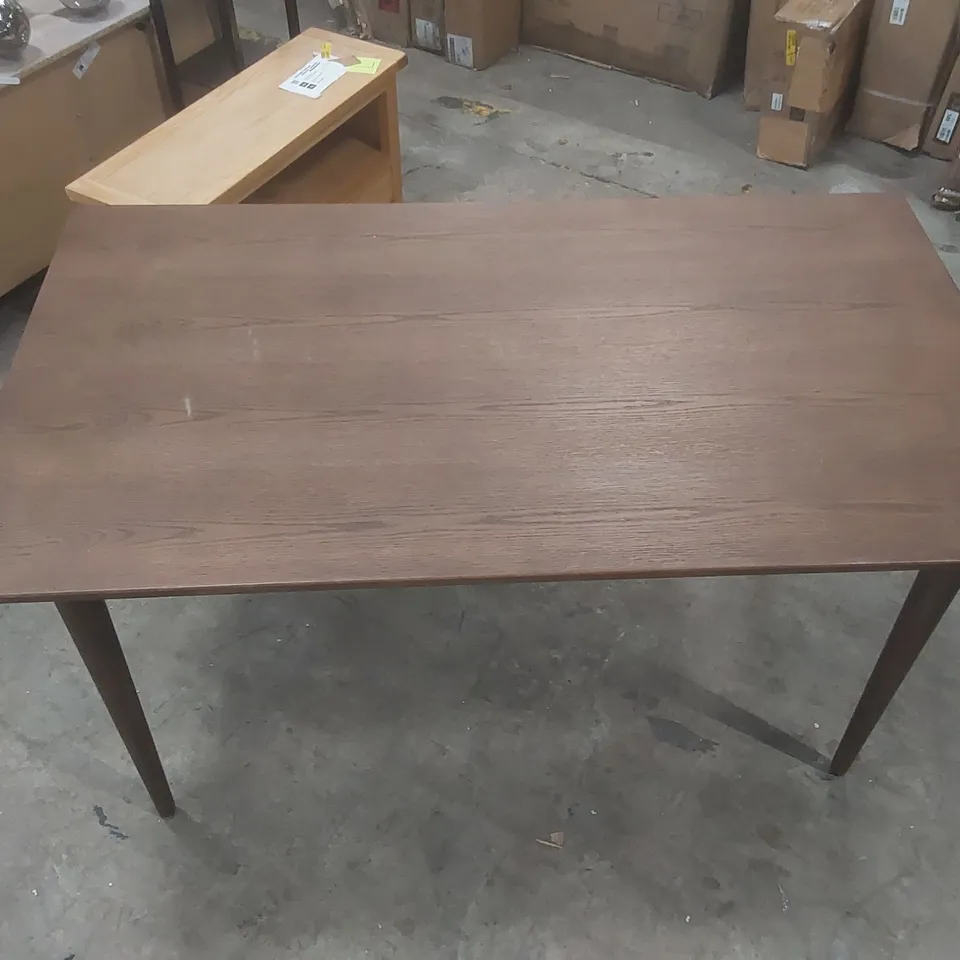 ASHFORD RECTANGLE WOODEN DINING TABLE - 140CM COLOUR: WALNUT