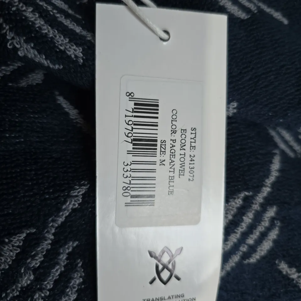DAILY PAPER NAVY BLUE TOWEL WITH WHITE PATTERN 