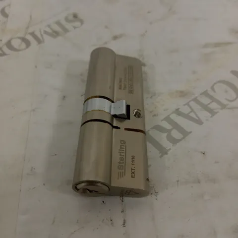 STERLING TS007 BS3 3 DOOR CYLINDER, DUAL FINISH BRASS & SATIN NICKEL, INTERNAL 40MM (80MM TOTAL)