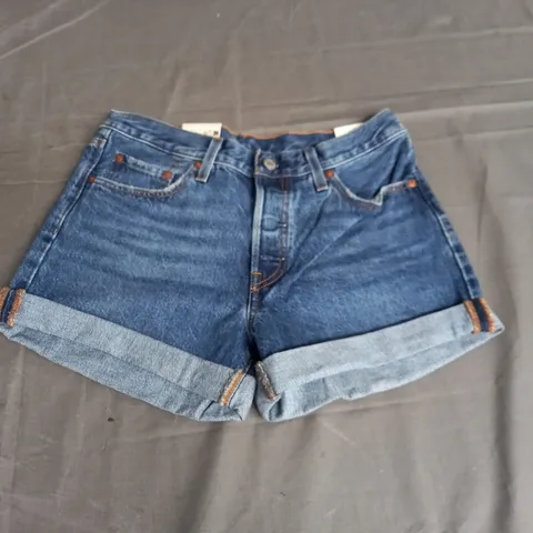 LEVI'S 501 ROLLED SHORTS IN BLUE DENIM SIZE 28W