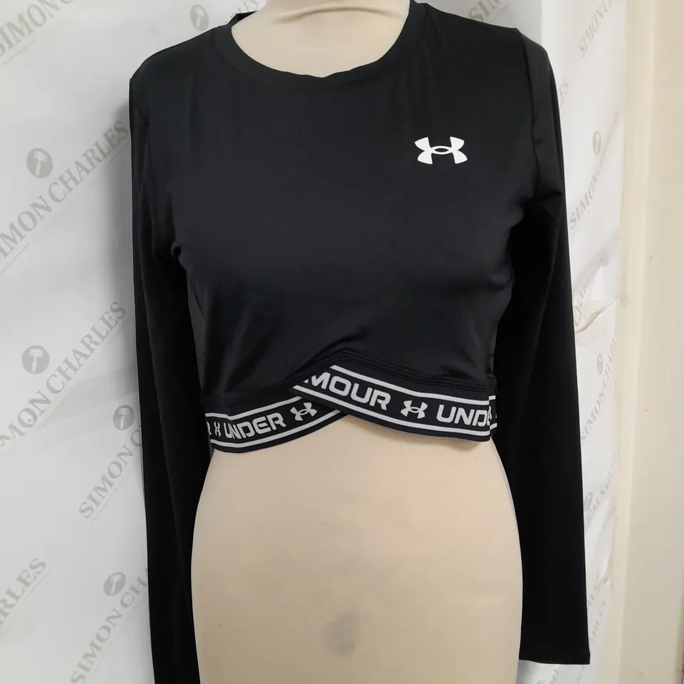 UNDER ARMOUR CROSS CROP TOP IN BLACK SIZE M