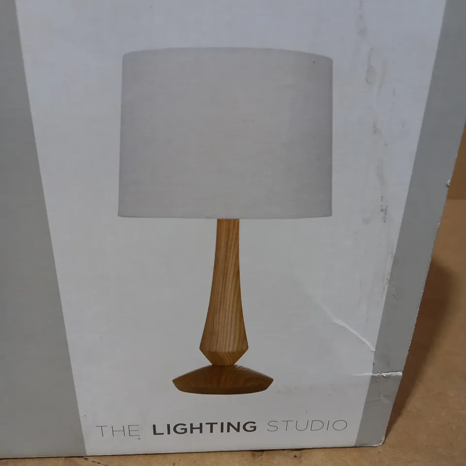 THE LIGHTING STUDIO ARCHER WOODEN BASE TABLE LAMP