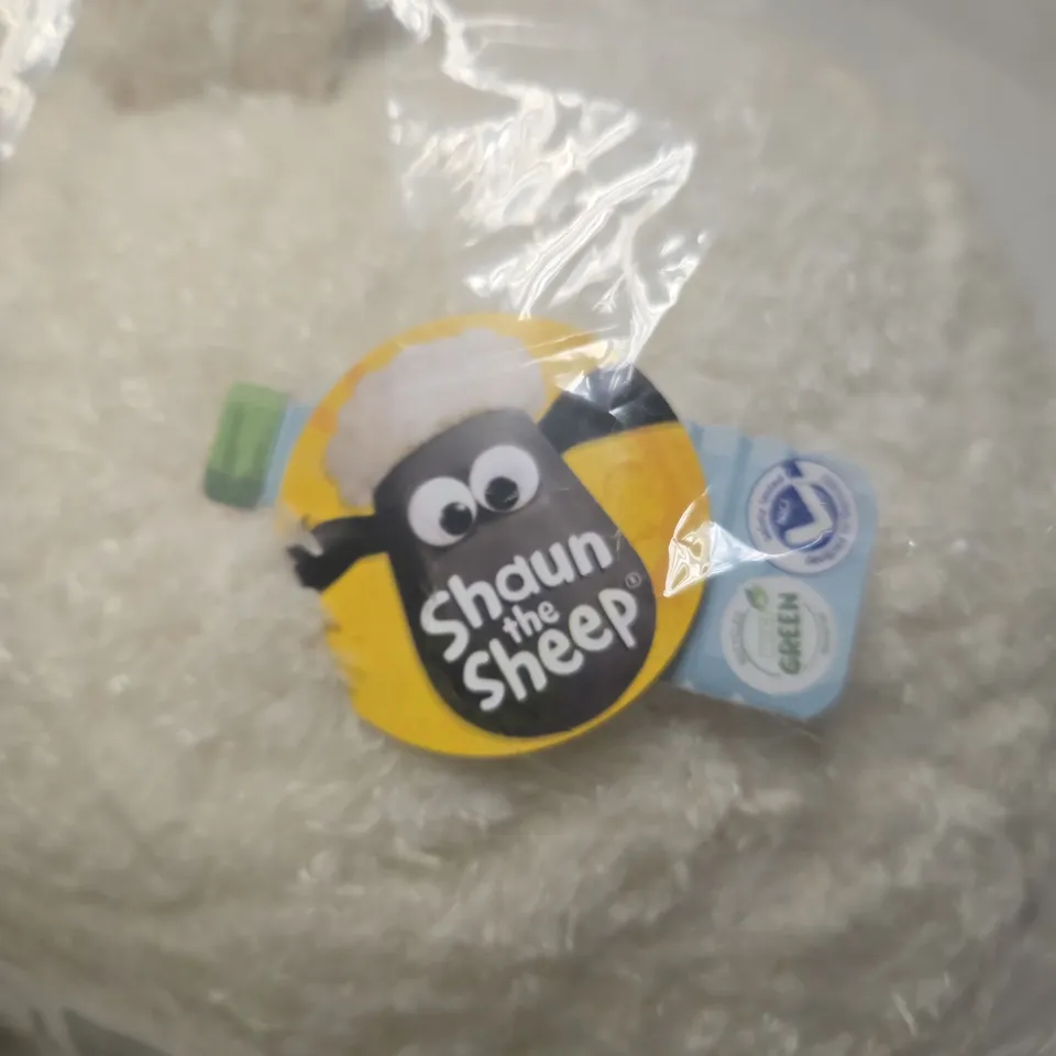 SHAUN THE SHEEP PLUSH TOY – BEIGE FLUFFY CHARACTER, SEALED IN PLASTIC BAG