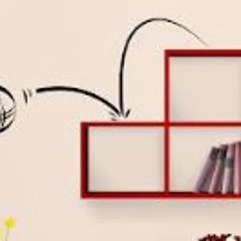 BRAND NEW BOXED RED THREE COMPARMENT SHELVING