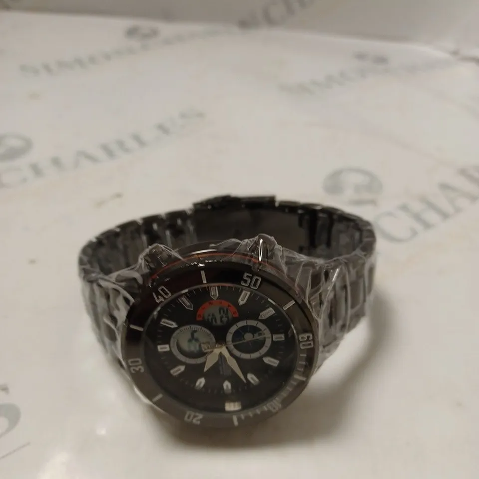 BOXED BARKERS OF KENSINGTON PREMIER SPORT BLACK DIAL WATCH 