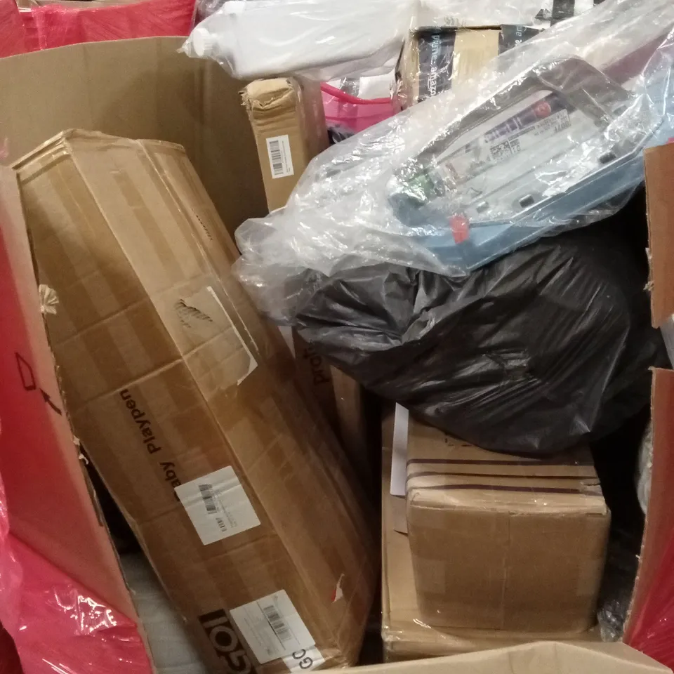 PALLET OF ASSORTED HOUSEHOLD GOODS AND PRODUCTS TO INCLUDE; AIR FRYER, KIDS PRODUCTS, BABY PLAY MAT ETC