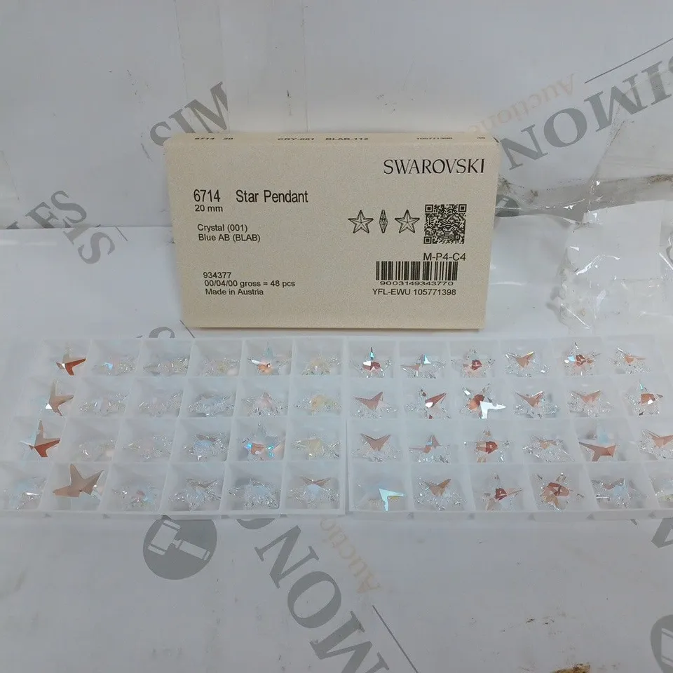 BOXED SWAROVSKI CRYSTAL STAR PENDANTS 