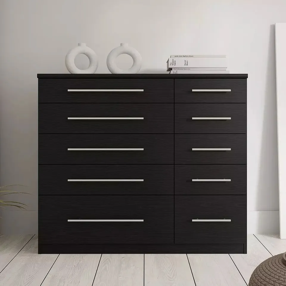 BOXED PRAGUE 5 + 5 GRADUATED CHEST OF DRAWERS - BLACK ASH (2 BOXES) RRP £229