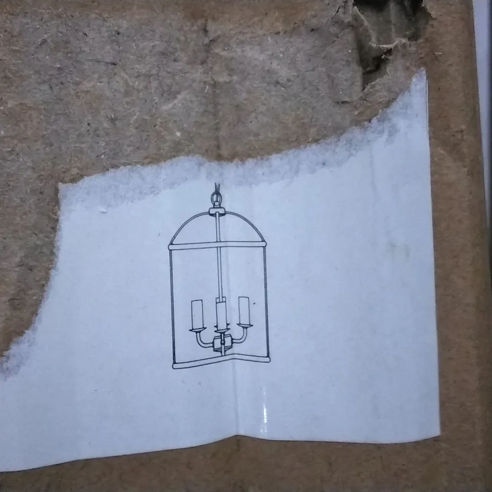 BOXED BEARSE 4 LIGHT LANTERN DRUM PENDANT