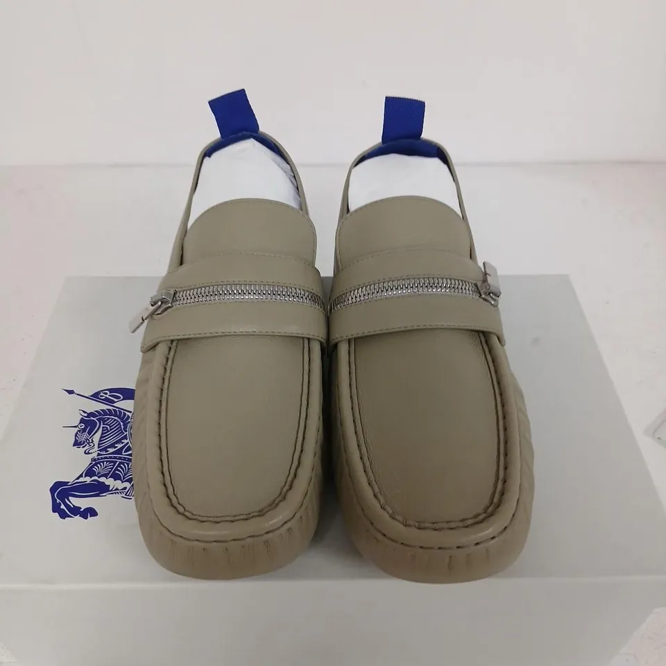 BURBERRY LEATHER LOAFER WITH ZIP STRAP – UK 11 (EU 45)