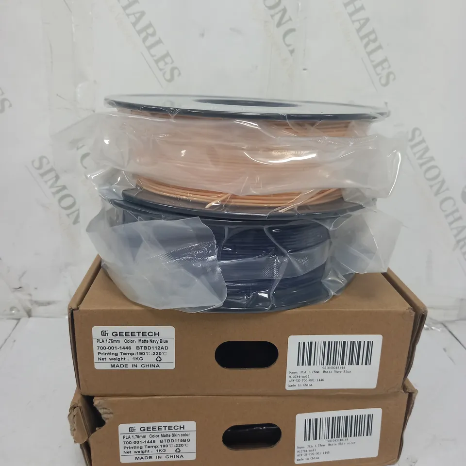 GEEETECH 2 PACK 3D PRINTER PLA FILAMENT IN MATTE SKIN COLOUR AND NAVY BLUE 1.75MM DIA