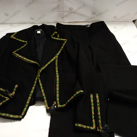 GIANNI VERSACE TROUSERS AND ZIP THROUGH JACKET - SIZE UNSPECIFED