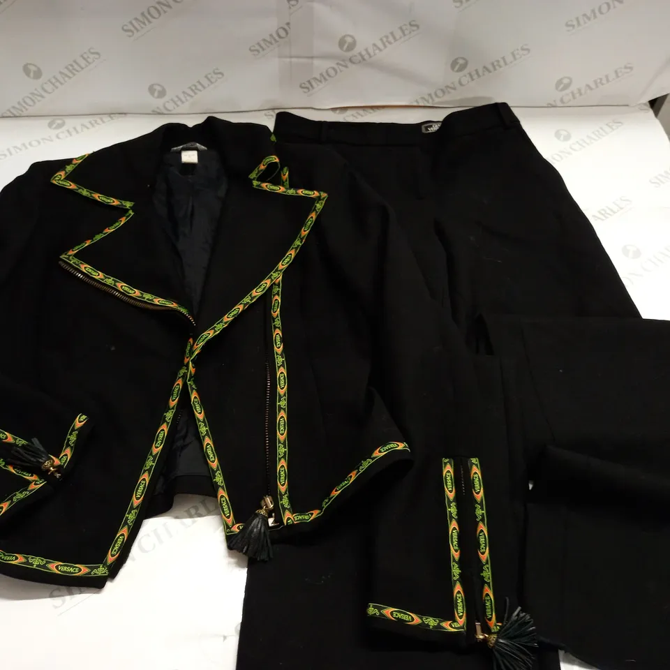 GIANNI VERSACE TROUSERS AND ZIP THROUGH JACKET - SIZE UNSPECIFED