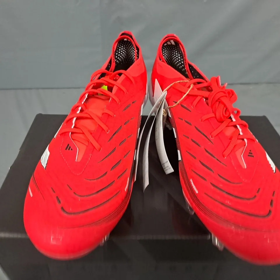 BOXED PAIR OF ADIDAS PREDATOR ELITE BOOTS IN RED - UK 9