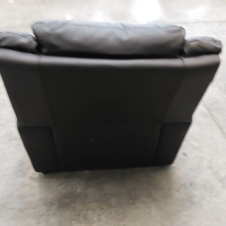 DESIGNER ARMCHAIR IN BLACK FAUX LEATHER