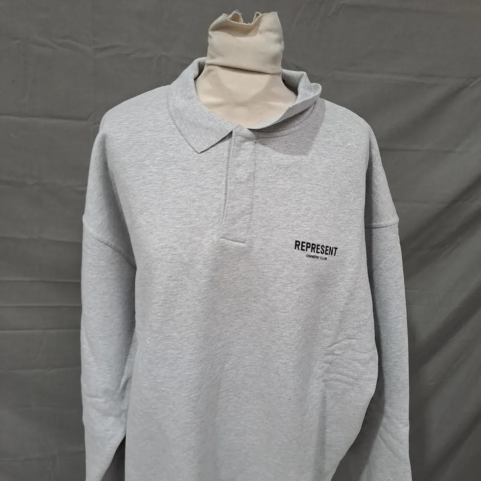 REPRESENT OWNERS CLUB LS POLO SWEATER SIZE L 