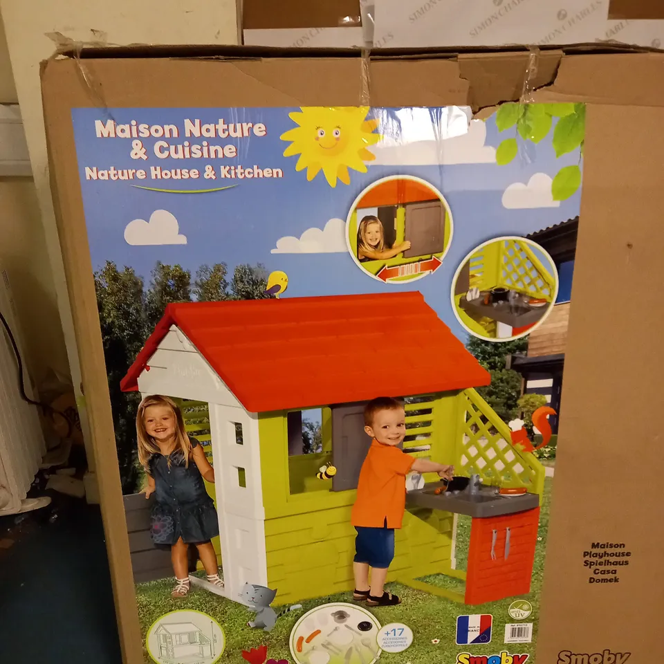 SMOBY NATURE PLAYHOUSE WITH KITCHEN - COLLECTION ONLY  RRP £139.99