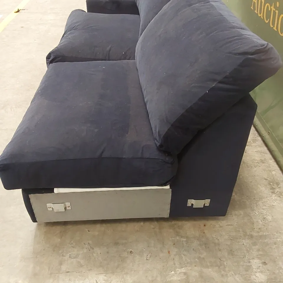 QUALITY DESIGNER CORNER SOFA SECTION - NAVY VELVET // SECTION OF A SOFA ONLY