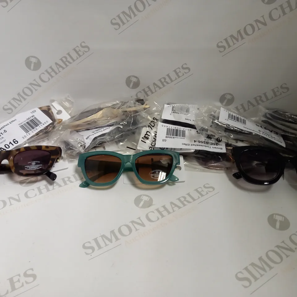 BOX OF APPROX 10 ASSORTED NEW LOOK FASHION SUNGLASSES IN VARIOUS COLOURS AND STYLES