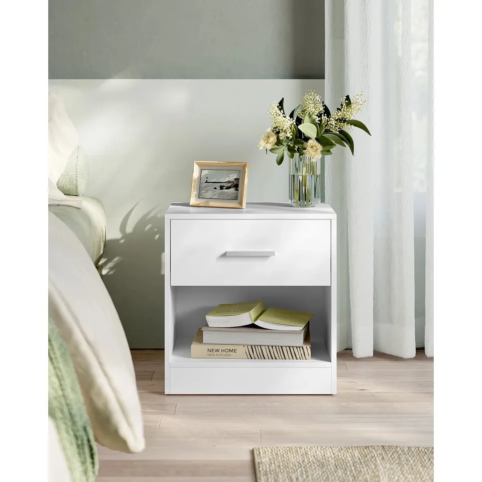 BOXED MAXXEN MANUFACTURED WOOD BEDSIDE TABLE (1 BOX)