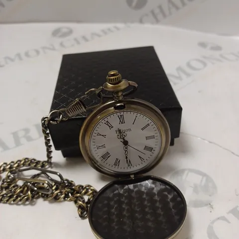 MENS EDISON POCKET WATCH WITH CHAIN IN GOLD COLOUR