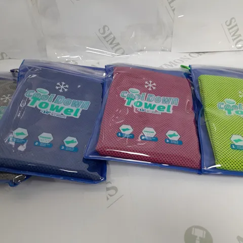 BOXED AQUA LASER SET OF 4 COOL DOWN TOWELS