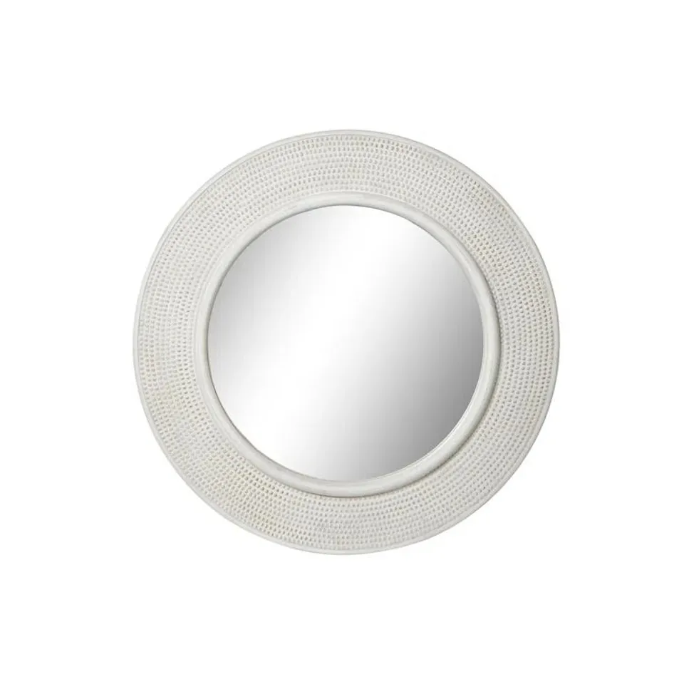 BOXED KOSMAS WOOD ROUND WALL MIRROR (1 BOX)