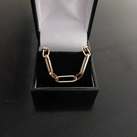 YELLOW GOLD PAPERCLIP BRACELET 212 GRAMS