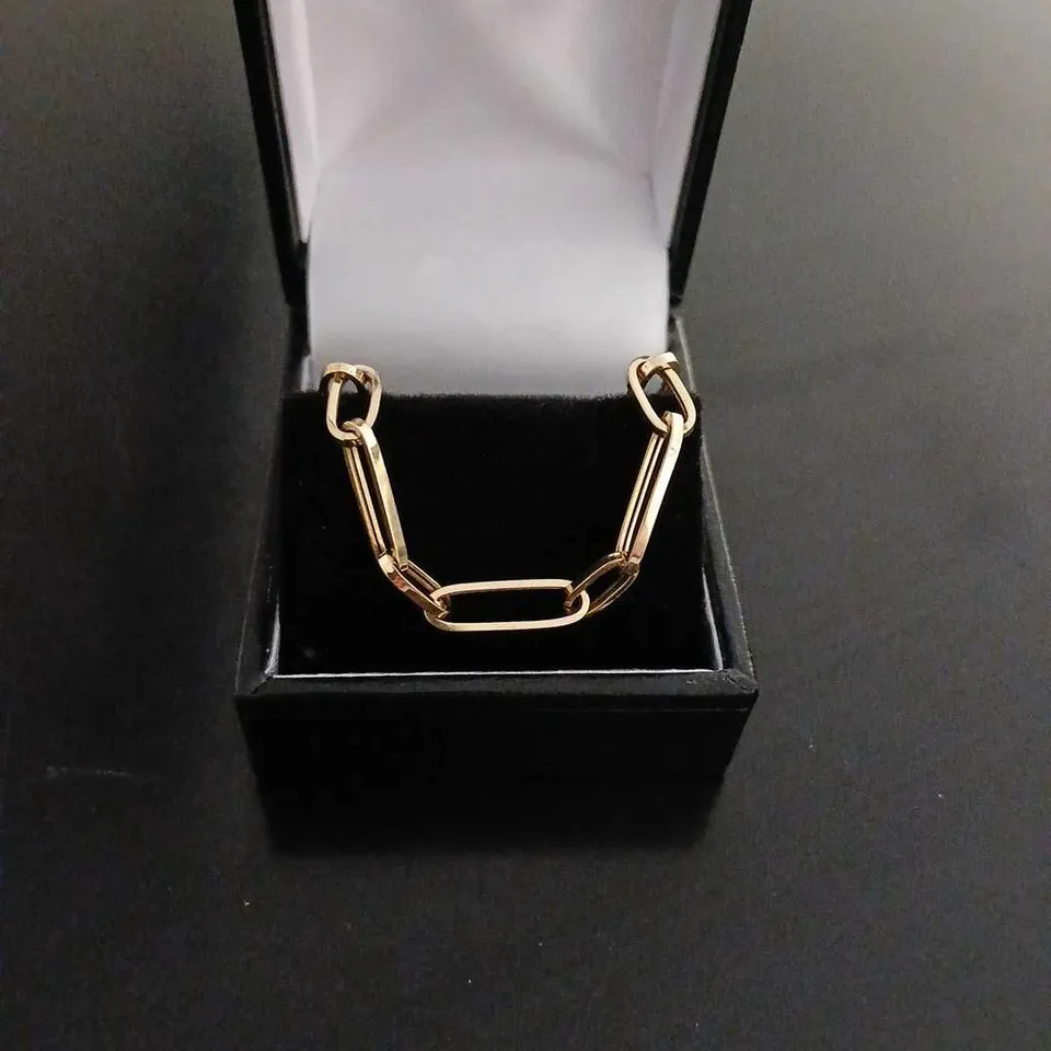 YELLOW GOLD PAPERCLIP BRACELET 212 GRAMS
